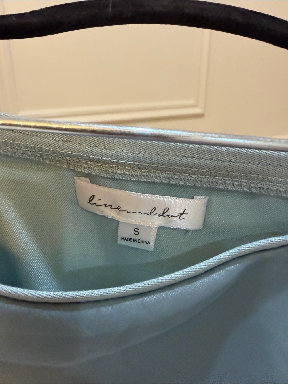 Line & Dot Dusty Blue Sheer Maxi Skirt - Picture 5 of 5